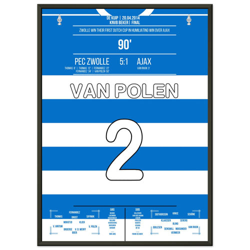 Captain Van Polen in Zwolle's first cup win in the club's history