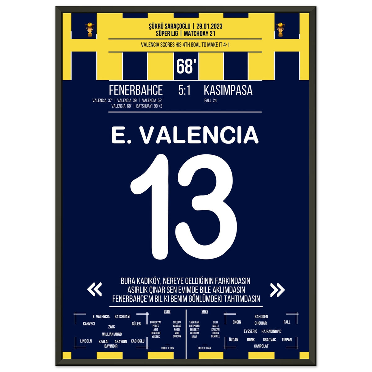 Four-pack from Enner Valencia against Kasimpasa in 2023