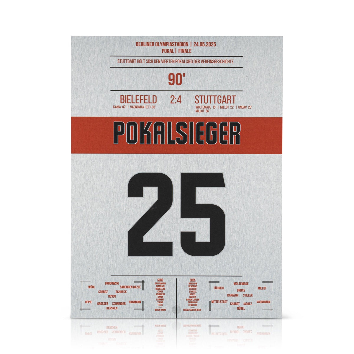 Metal Print frontal, die gebürstete Fläche schimmert im Licht